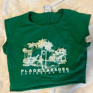 Green Bershka crop top